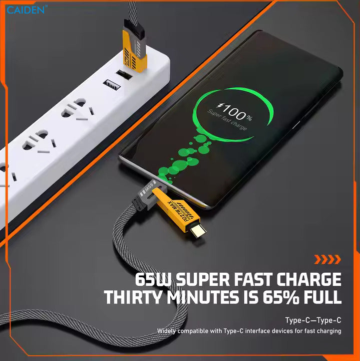 4-in-1 Multipurpose Fast Charging Cable - Type C to Type C, USB to Type C, Type C to Lightning - Compatible with iPhone, Android, Car Play, Laptop, and More 1m
