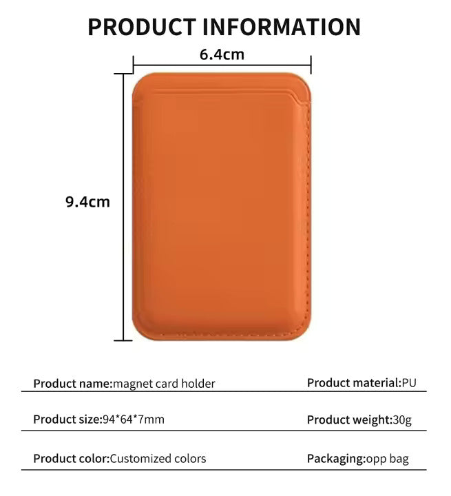 Magsafe PU Leather Wallet for iPhone 12, 13, 14, 15, 16 Pro Max