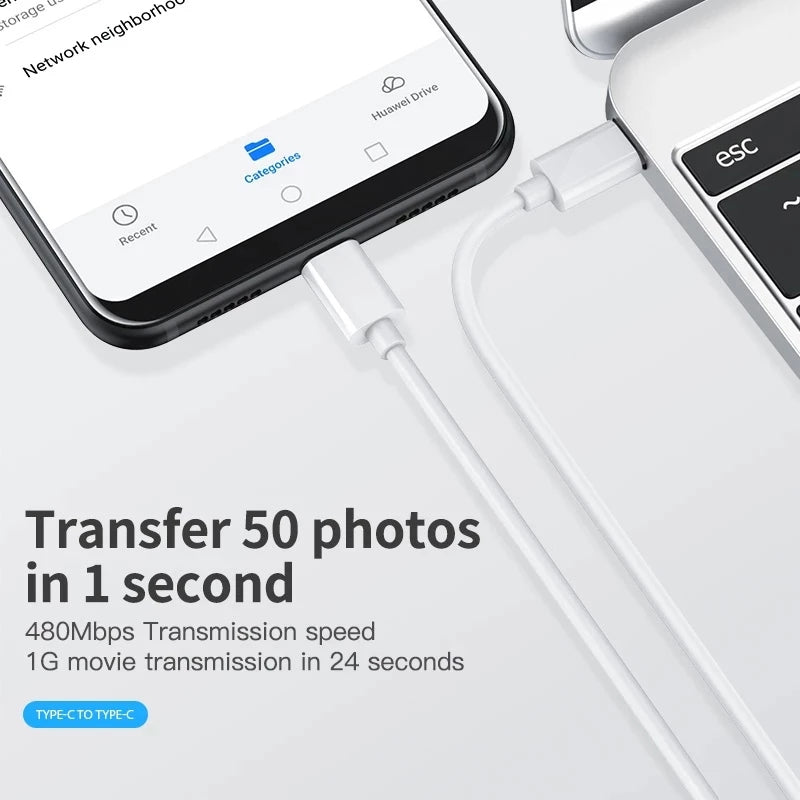 Type-C to Type-C 60W Fast Charging & Data Transfer Cable