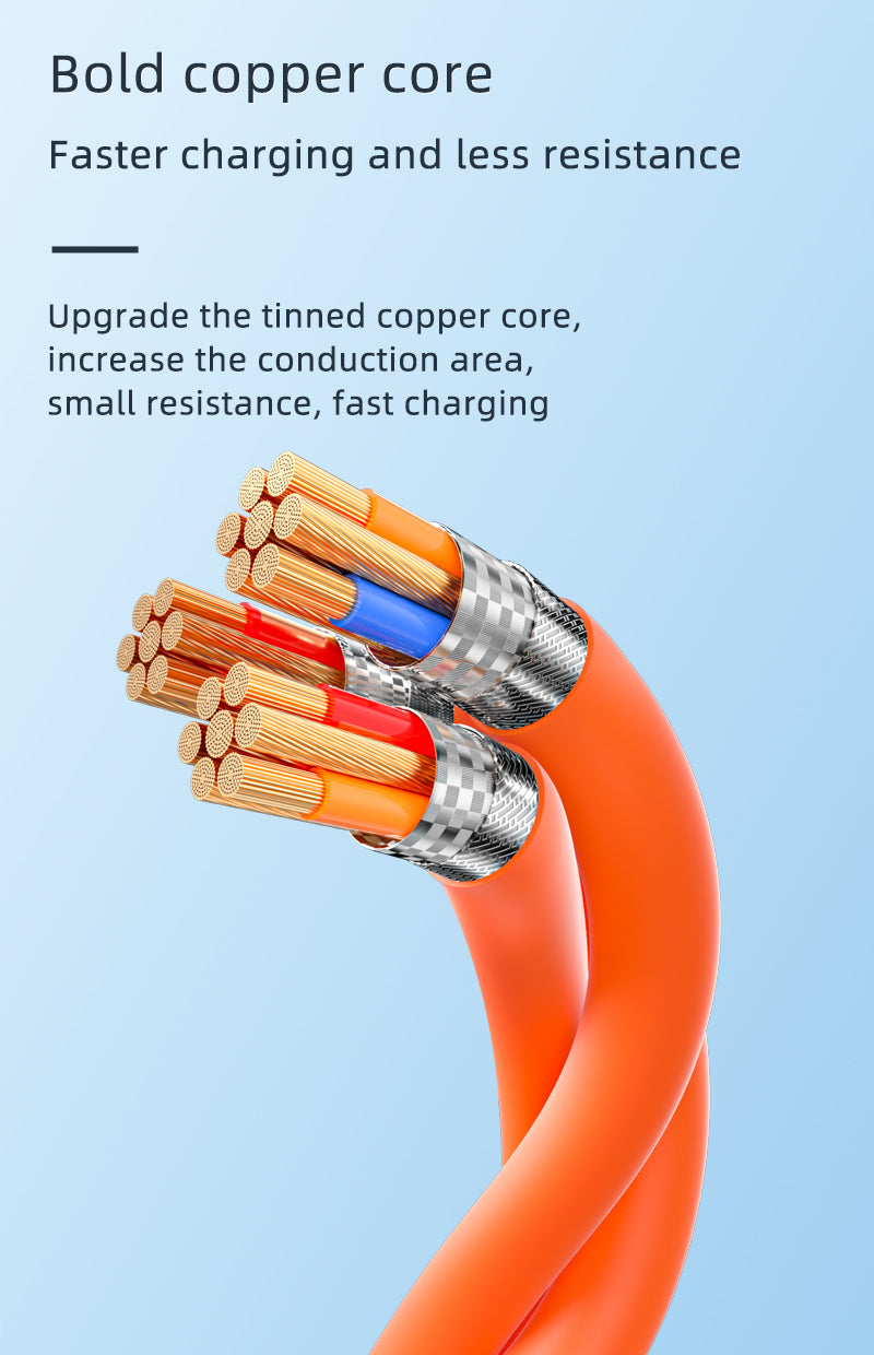 3-in-1 USB Multi Charging Silicone Zinc Alloy Cable