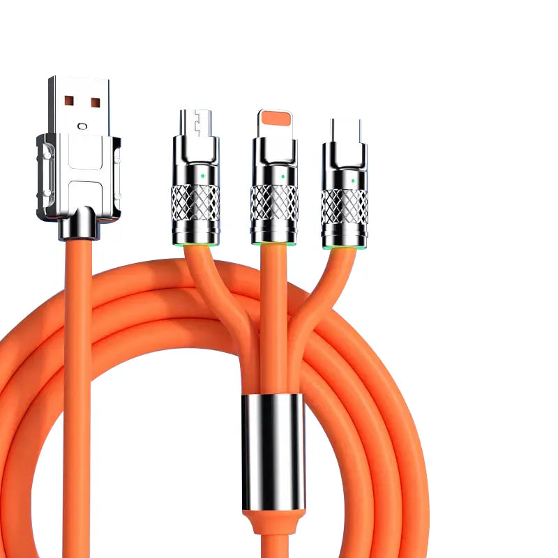 3-in-1 USB Multi Charging Silicone Zinc Alloy Cable
