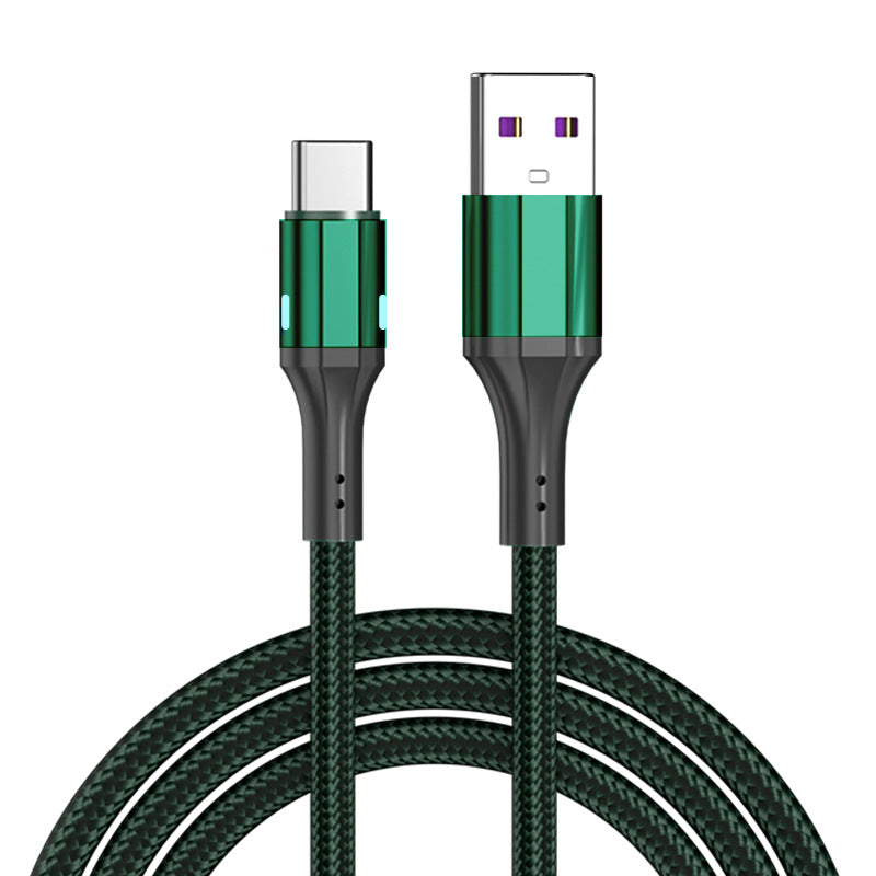 USB to Type-C Nylon Braided Data Cable 1M with Light Indicator