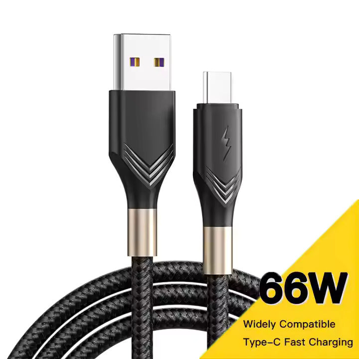 USB to Type-C Anti-Knotting Designed Data Cable