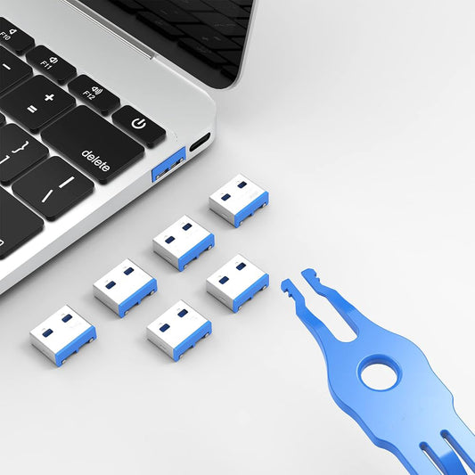 USB Port Blocker (Pack of 10 blocker with 1 key)