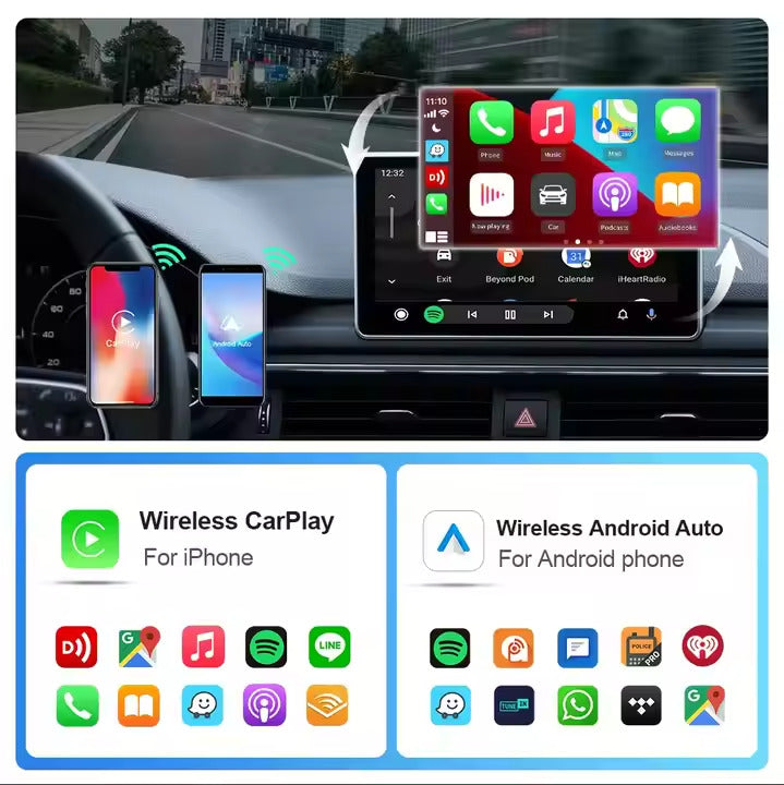 Wireless CarPlay & Android Auto Adapter USB Dongle – Wired to Wireless CarPlay Converter, Fast Connection with WiFi 6, Supports Wireless CarPlay & Android Auto, for Cars with Factory CarPlay