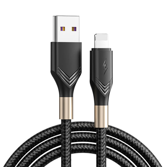 USB to iOS 1M Anti-Knotting Designed Data Cable, Black